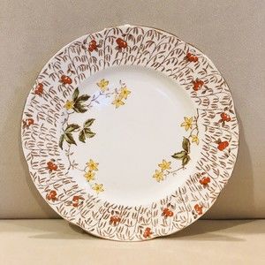 Vintage Adderley Fine Bone China England 8" Salad Plate Orange Yellow Flowers